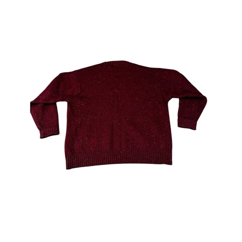 Pendleton 100% Virgin Wool Crewneck Sweater Mens L Burgundy Donegal Fleck Y2K
